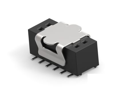 TE Connectivity 1MM-R Series Vertical Board Mount PCB Socket, 12-Contact, 2-Row, 1mm Pitch, Surface Mount Termination [1MM-R-D06-VS-00-F-TRP]; 278-8591