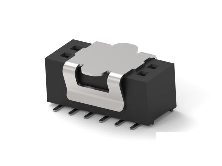 TE Connectivity 1MM-R Series Vertical Board Mount PCB Socket, 12-Contact, 2-Row, 1mm Pitch, Surface Mount Termination [1MM-R-D06-VS-00-H-TRP]; 278-8593