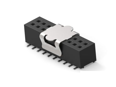 TE Connectivity 1MM-R Series Vertical Board Mount PCB Socket, 20-Contact, 2-Row, 1mm Pitch, Surface Mount Termination [1MM-R-D10-VS-00-F-TRP]; 278-8599