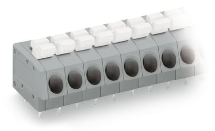 WAGO 804 Series PCB Terminal Block, 9-Contact, 5mm Pitch, PCB Mount, 1-Row, Push-In Cage Clamp Termination [804-109]; 279-1576