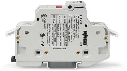 WAGO 32A Fuse Holder for 10 x 38mm Fuse, 1P, 600V ac [811-311]; 279-1649