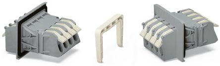 WAGO 828 Series Terminal Block, 4-Way, 57A, 16 → 6 AWG Wire, Cage Clamp Termination [828-334]; 279-1729