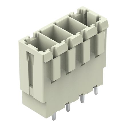 WAGO 831 Series Straight PCB PCB Header, 4 Contact(s), 7.62 mm Pitch, 1 Row(s), Shrouded [831-3604]; 279-2343