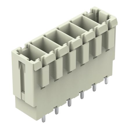 WAGO 831 Series Straight PCB PCB Header, 6 Contact(s), 7.62 mm Pitch, 1 Row(s), Shrouded [831-3606]; 279-2345