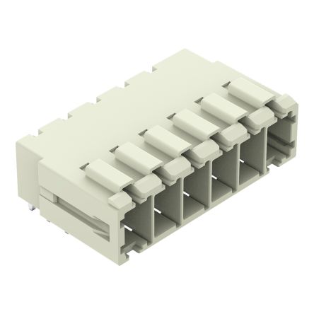 WAGO 831 Series Angled PCB PCB Header, 6 Contact(s), 7.62 mm Pitch, 1 Row(s), Shrouded [831-3626]; 279-2353