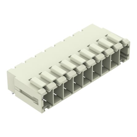 WAGO 831 Series Angled PCB PCB Header, 9 Contact(s), 7.62 mm Pitch, 1 Row(s), Shrouded [831-3629]; 279-2356