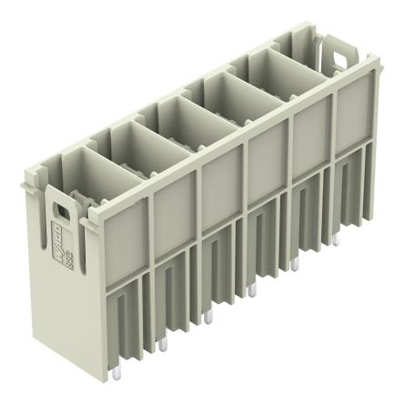WAGO 832 Series Straight PCB PCB Header, 6 Contact(s), 10.16 mm Pitch, 1 Row(s), Shrouded [832-3606]; 279-2368