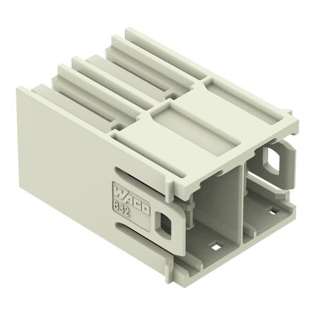 WAGO 832 Series Angled PCB PCB Header, 2 Contact(s), 10.16 mm Pitch, 1 Row(s), Shrouded [832-3622]; 279-2369