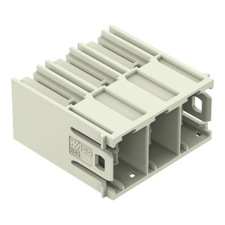WAGO 832 Series Angled PCB PCB Header, 3 Contact(s), 10.16 mm Pitch, 1 Row(s), Shrouded [832-3623]; 279-2370