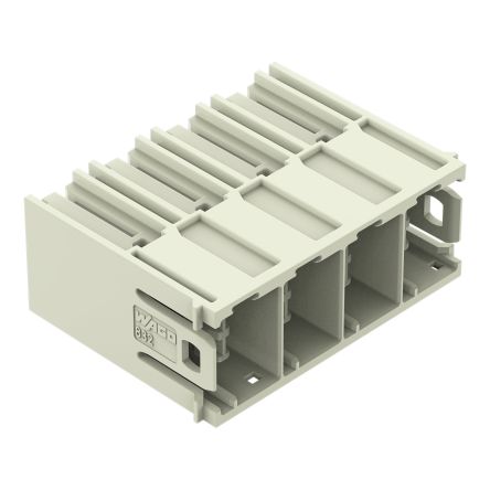 WAGO 832 Series Angled PCB PCB Header, 4 Contact(s), 10.16 mm Pitch, 1 Row(s), Shrouded [832-3624]; 279-2371