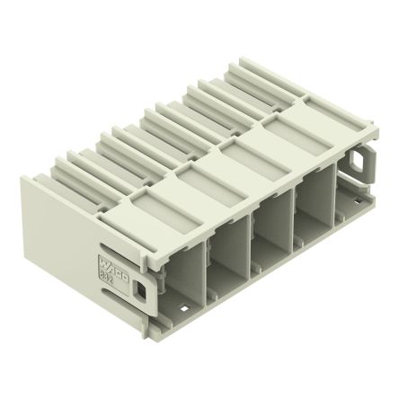WAGO 832 Series Angled PCB PCB Header, 5 Contact(s), 10.16 mm Pitch, 1 Row(s), Shrouded [832-3625]; 279-2372