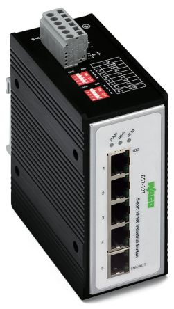 WAGO Unmanaged 5 Port Industrial Ethernet Switch RJ-45 [852-101]; 279-2396