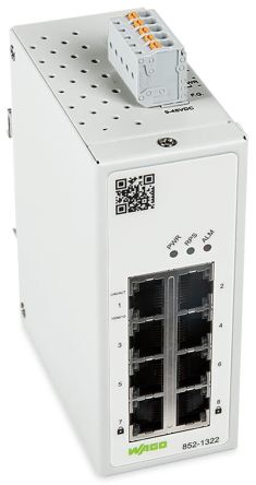WAGO Managed 8 Port Industrial Ethernet Switch RJ-45 [852-1322]; 279-2406