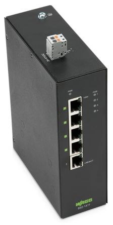 WAGO Unmanaged 5 Port Industrial Ethernet Switch RJ-45 [852-1411]; 279-2408
