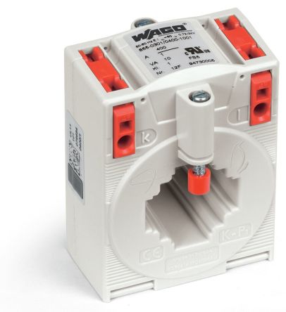 WAGO 855 Series Current Transformer Current Transformer, 400A Input, 400:1, 1 A Output [855-301/400-1001]; 279-2437