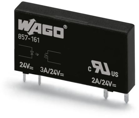 WAGO 857 Series Solid State Relay, 3 A Load, Plug-In Mount, 30 V ac/dc Load [857-161]; 279-2514