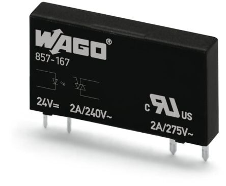 WAGO 857 Series Solid State Relay, 2 A Load, Plug-In Mount, 240 V ac/dc Load [857-167]; 279-2516