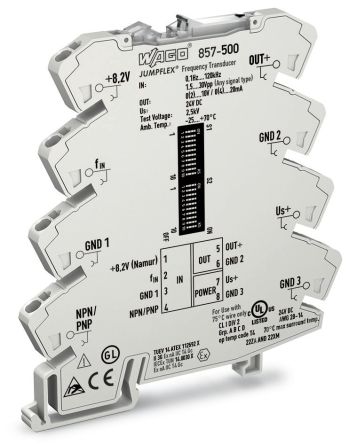 WAGO 857 Series Signal Conditioner, Frequency Input, Current, Voltage Output, 24V dc Supply [857-500]; 279-2528