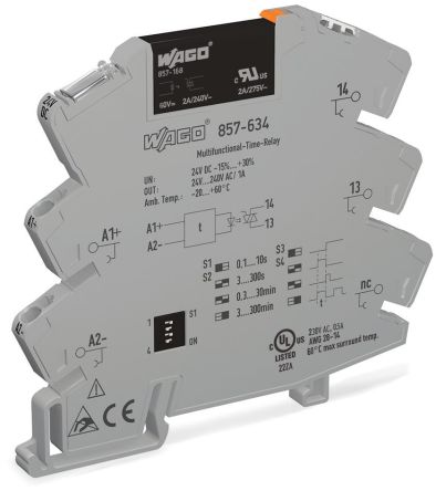 WAGO 857 Series Solid State Relay, 1 A Load, DIN Rail Mount, 230 V ac/dc Load [857-634]; 279-2533