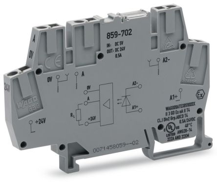 WAGO 859-702 859 Series Grey, 2.5mm², Cage Clamp Termination [859-702]; 279-2599