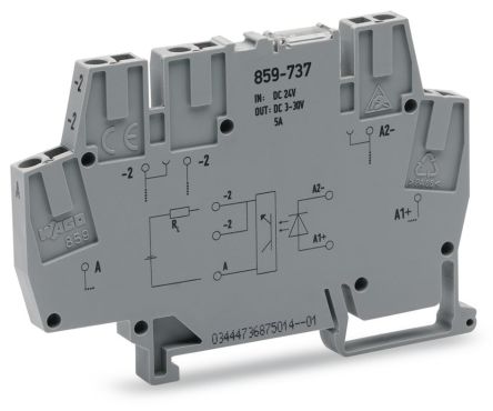 WAGO 859-737 859 Series Grey, 2.5mm², Cage Clamp Termination [859-737]; 279-2604