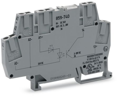 WAGO 859-740 859 Series Grey, 2.5mm², Cage Clamp Termination [859-740]; 279-2605