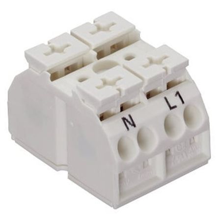 WAGO 862 Series Terminal Strip, 2-Way, 32A, 20 → 12 AWG Wire, Push-In Cage Clamp Termination [862-2662]; 279-2692