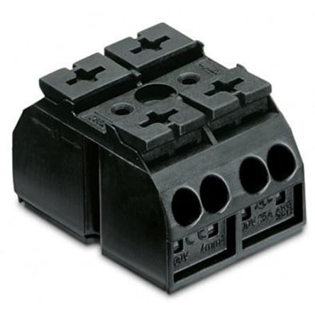 WAGO 862 Series Terminal Strip, 2-Way, 32A, 20 → 12 AWG Wire, Push-In Cage Clamp Termination [862-532]; 279-2699