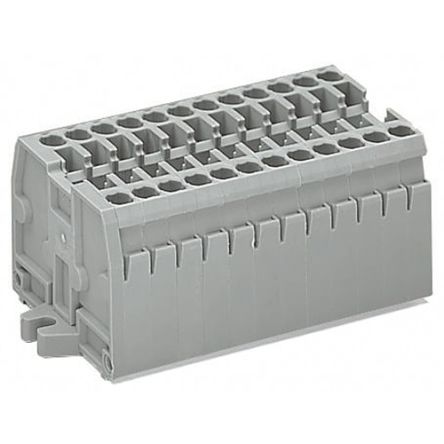 WAGO 869-102 869 Series Grey, 2.5mm², 1-Level, Cage Clamp Termination [869-102]; 279-2758