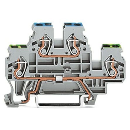 WAGO 870-517 870 Series Grey, 2.5mm², 2-Level, Cage Clamp Termination [870-517]; 279-2842