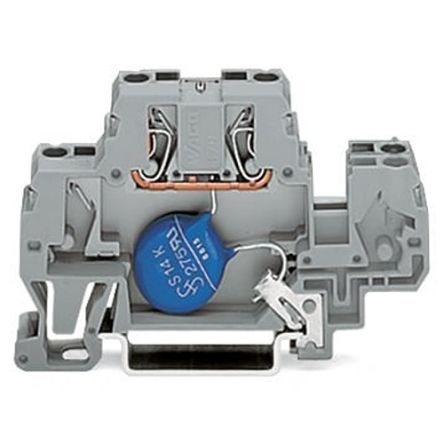 WAGO 870-523/281-582 870 Series Grey, 2.5mm², 2-Level, Cage Clamp Termination [870-523/281-582]; 279-2846