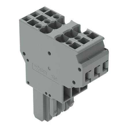 WAGO 769 Series Straight PCB Mount PCB Socket, 3-Contact, 5mm Pitch, Cage Clamp Termination [769-123]; 279-3471