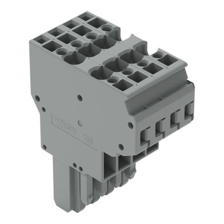 WAGO 769 Series Straight PCB Mount PCB Socket, 4-Contact, 5mm Pitch, Cage Clamp Termination [769-124]; 279-3472