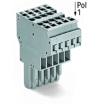 WAGO 769 Series Straight PCB Mount PCB Socket, 5-Contact, 5mm Pitch, Cage Clamp Termination [769-125]; 279-3474