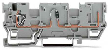 WAGO 769-218/281-411 769 Series Grey, 4mm², 1-Level, Cage Clamp Termination, CSA [769-218/281-411]; 279-3525