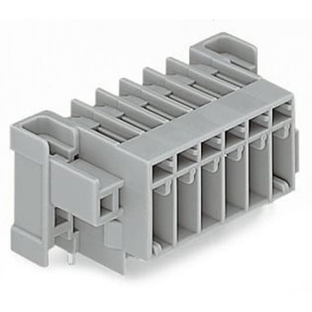 WAGO 769 Series Angled PCB PCB Header, 5 Contact(s), 5 mm Pitch, 1 Row(s), Shrouded [769-665/004-000]; 279-3682