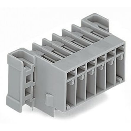 WAGO 769 Series Angled PCB PCB Header, 8 Contact(s), 5 mm Pitch, 1 Row(s), Shrouded [769-668/003-000]; 279-3684
