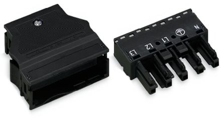WAGO 770 Series Socket, 5-Pole, Female, Cable Mount, 25A, IP20 [770-105]; 279-3692