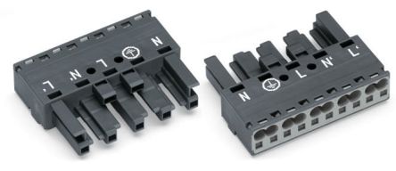 WAGO 770 Series Socket, 5-Pole, Female, Cable Mount, 25A, IP20 [770-1165]; 279-3696