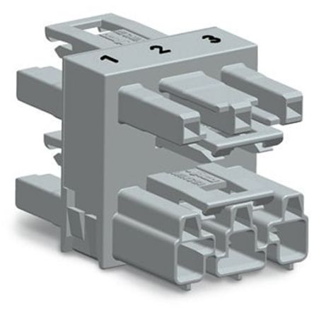 WAGO 770 Series Distribution Connector, 3-Pole, Female, Male, Cable Mount, 25A, IP20 [770-1714]; 279-3730
