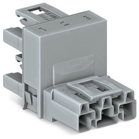 WAGO 770 Series Distribution Connector, 3-Pole, Female, Male, Cable Mount, 25A, IP20 [770-1761]; 279-3734