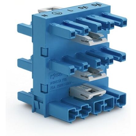WAGO 770 Series Distribution Connector, 5-Pole, Female, Male, Cable Mount, 25A, IP20 [770-1947]; 279-3735