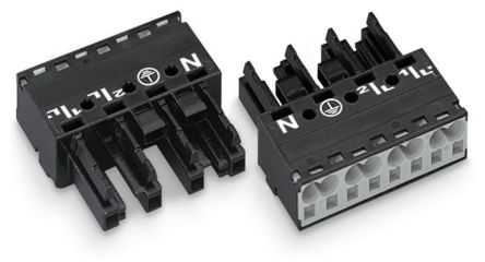 WAGO 770 Series Socket, 4-Pole, Female, Cable Mount, 25A, IP20 [770-204]; 279-3739