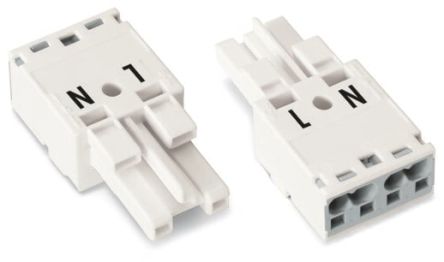 WAGO 770 Series Socket, 2-Pole, Female, Cable Mount, 25A, IP20 [770-222]; 279-3749