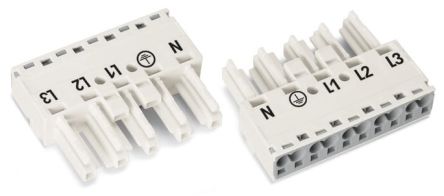 WAGO 770 Series Socket, 5-Pole, Female, Cable Mount, 25A, IP20 [770-225]; 279-3751