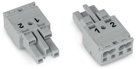 WAGO 770 Series Socket, 2-Pole, Female, Cable Mount, 25A, IP20 [770-242]; 279-3768