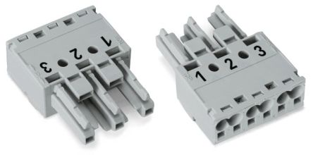 WAGO 770 Series Socket, 3-Pole, Female, Cable Mount, 25A, IP20 [770-243/060-000]; 279-3770