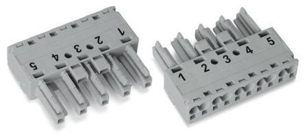 WAGO 770 Series Socket, 5-Pole, Female, Cable Mount, 25A, IP20 [770-245]; 279-3772