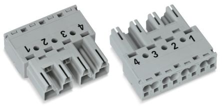 WAGO 770 Series Plug, 4-Pole, Cable Mount, 25A, IP20 [770-254]; 279-3778