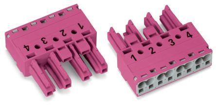 WAGO 770 Series Socket, 4-Pole, Female, Cable Mount, 25A, IP20 [770-284]; 279-3791